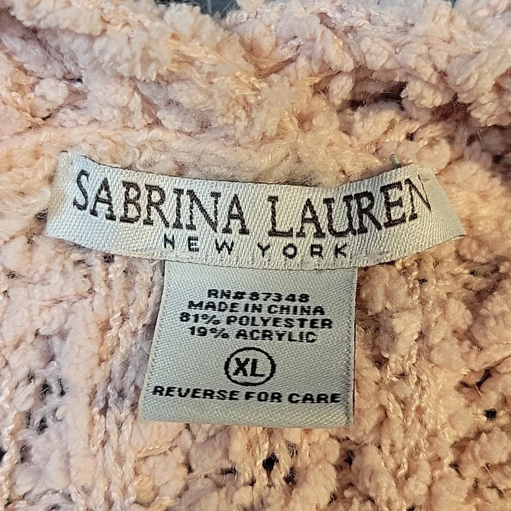 SABRINA LAUREN Pink‎ Fluffy Long Cardigan XL - Picture 7 of 7
